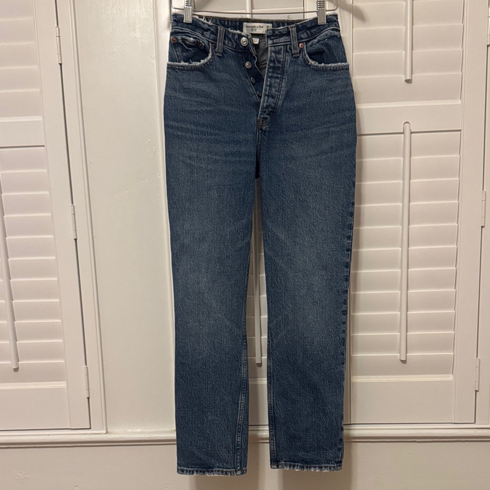 Abercrombie & Fitch Blue Denim The Dad High-Rise Jeans - 25/0 short
